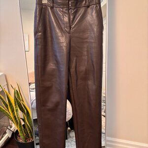Leather Pants Chocolate Brown - Babaton